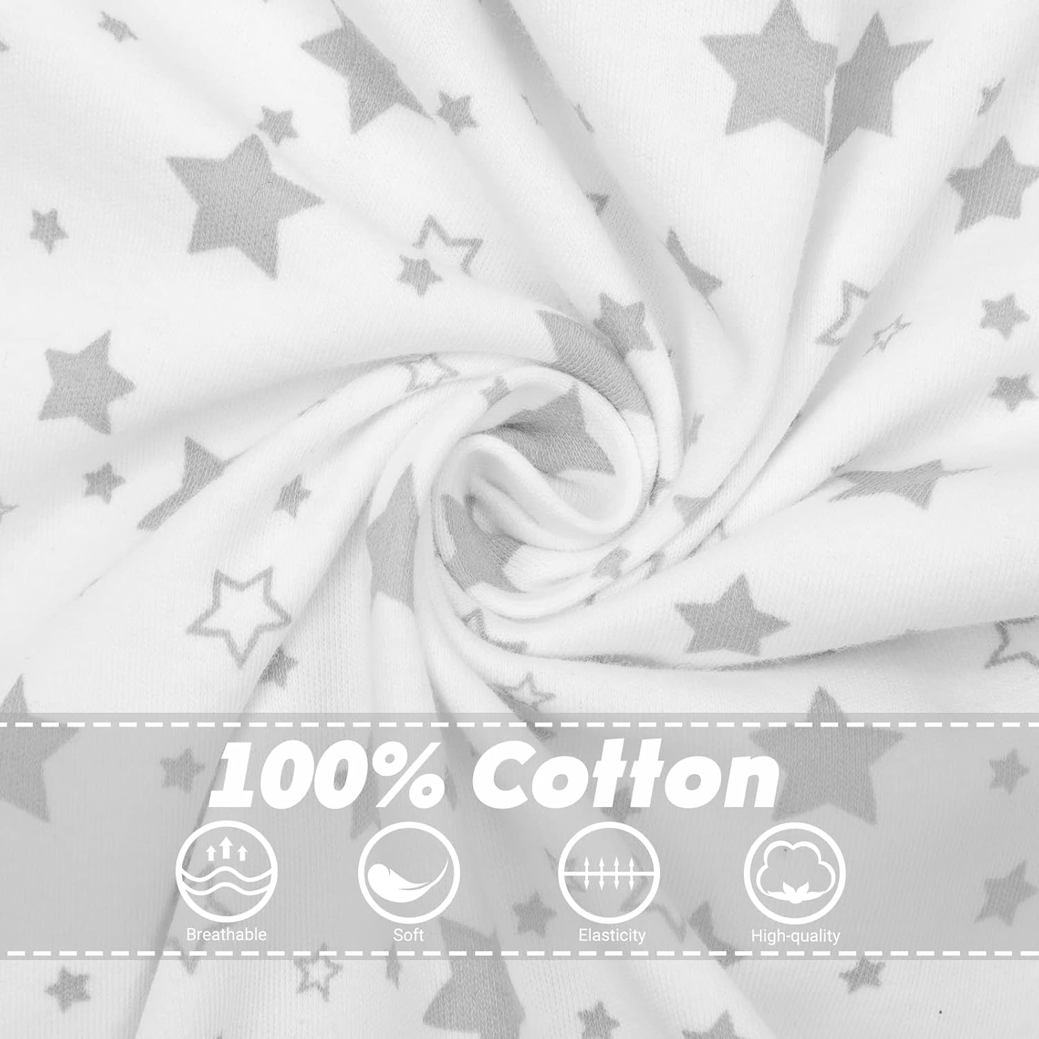 2 Pack Transition 2 Way Zipper Swaddle, 2 in 1 Arms In/Out, 100% Cotton Newborn Swaddling Sack