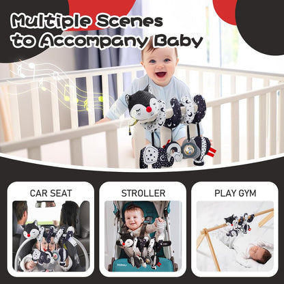 Jollybaby Crib Stroller Car Seat Toys for Baby 0-3-6-9-12 Months, Tummy Time Hanging Sensory Toys