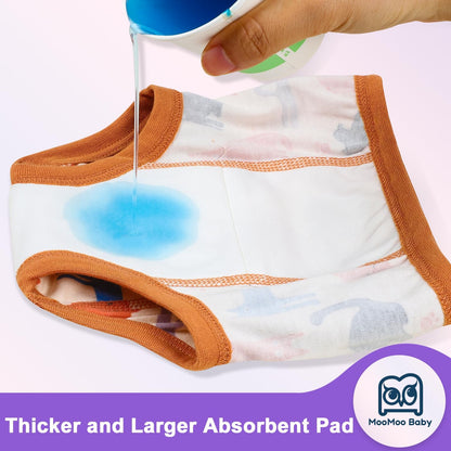 MooMoo Baby Potty Training Underwear 10 Packs Absorbent Toddler Training Pants for Boys and Girls