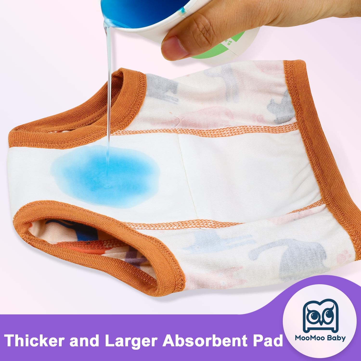 MooMoo Baby Potty Training Underwear 10 Packs Absorbent Toddler Training Pants for Boys and Girls