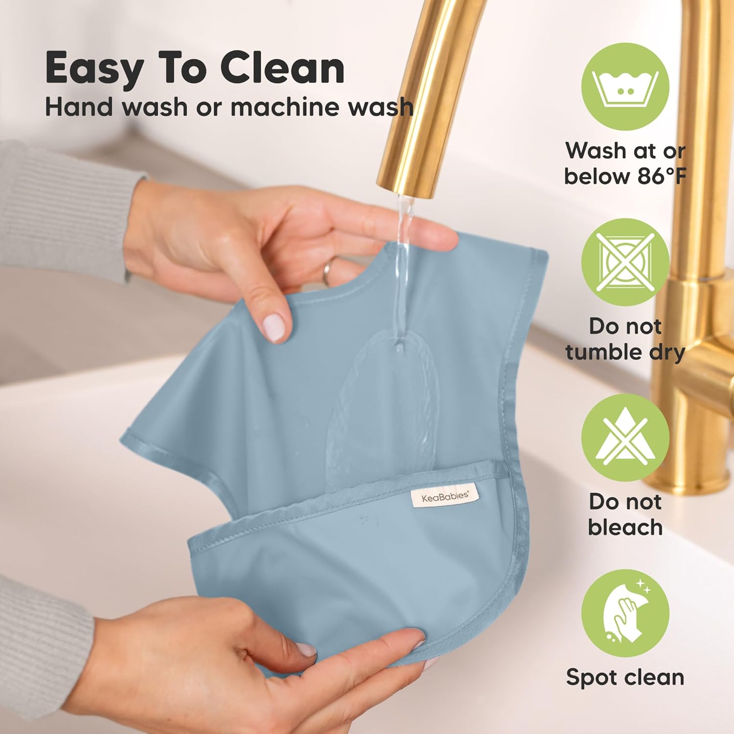 3-Pack Waterproof Baby Bibs for Eating - Lightweight Toddler Feeding Bibs with Large Food Catcher