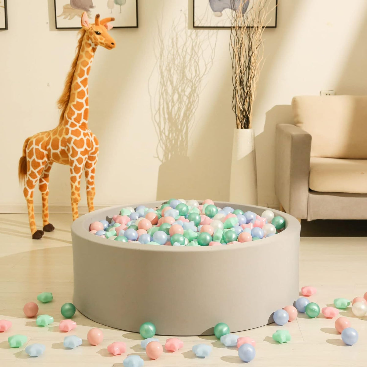 GOGOSO 100 Non-Toxic Play Balls for Kids - Soft, Crush-Proof, and BPA-Free Pit Balls in Fun Colors