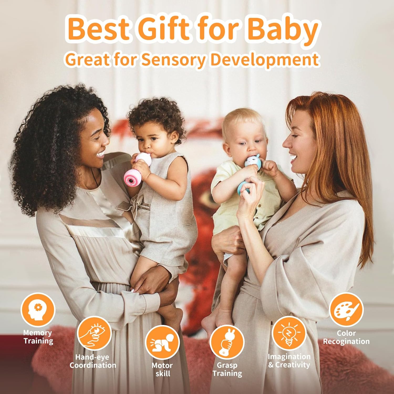 alilo Smarty Bunny Baby Rattle Musical Light Up Toys, Infants Newborns Baby Toys 0-3-6-12-18-24