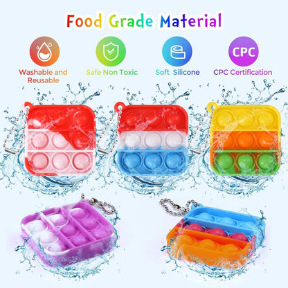 50pcs 2in Random Pop Bubble Fidget Sensory Toys, Pop Toy Bulk for Party Favor, Classroom Student
