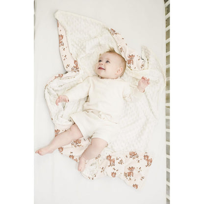 Konssy Baby Blankets for Unisex Boys Girls, Super Soft Nursery Minky Blankets with Muslin Cotton