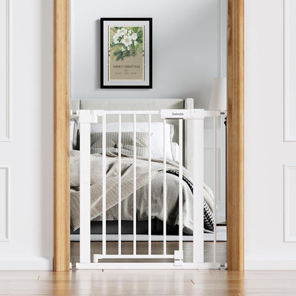 BABELIO Baby Gate for Doorways and Stairs, 26-31" Pet Gate with Wide Walk Thru Door and Lock