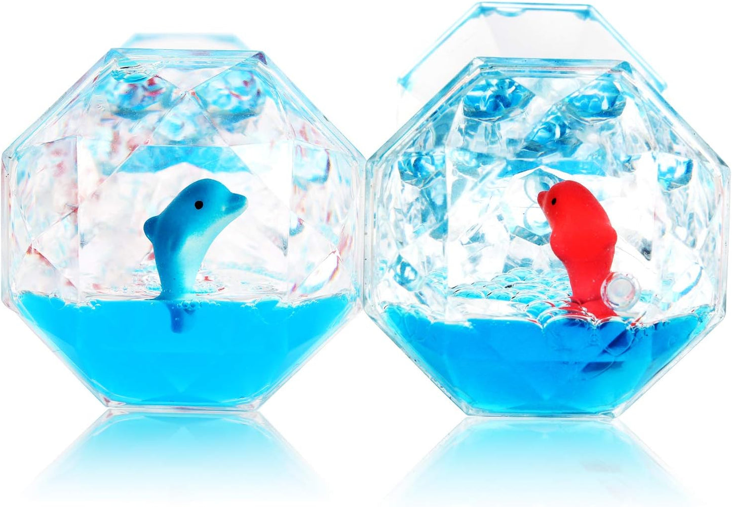 YUE MOTION Liquid Motion Bubbler Floating Sea Creatures, Diamond Shaped Liquid Timer for Fidget