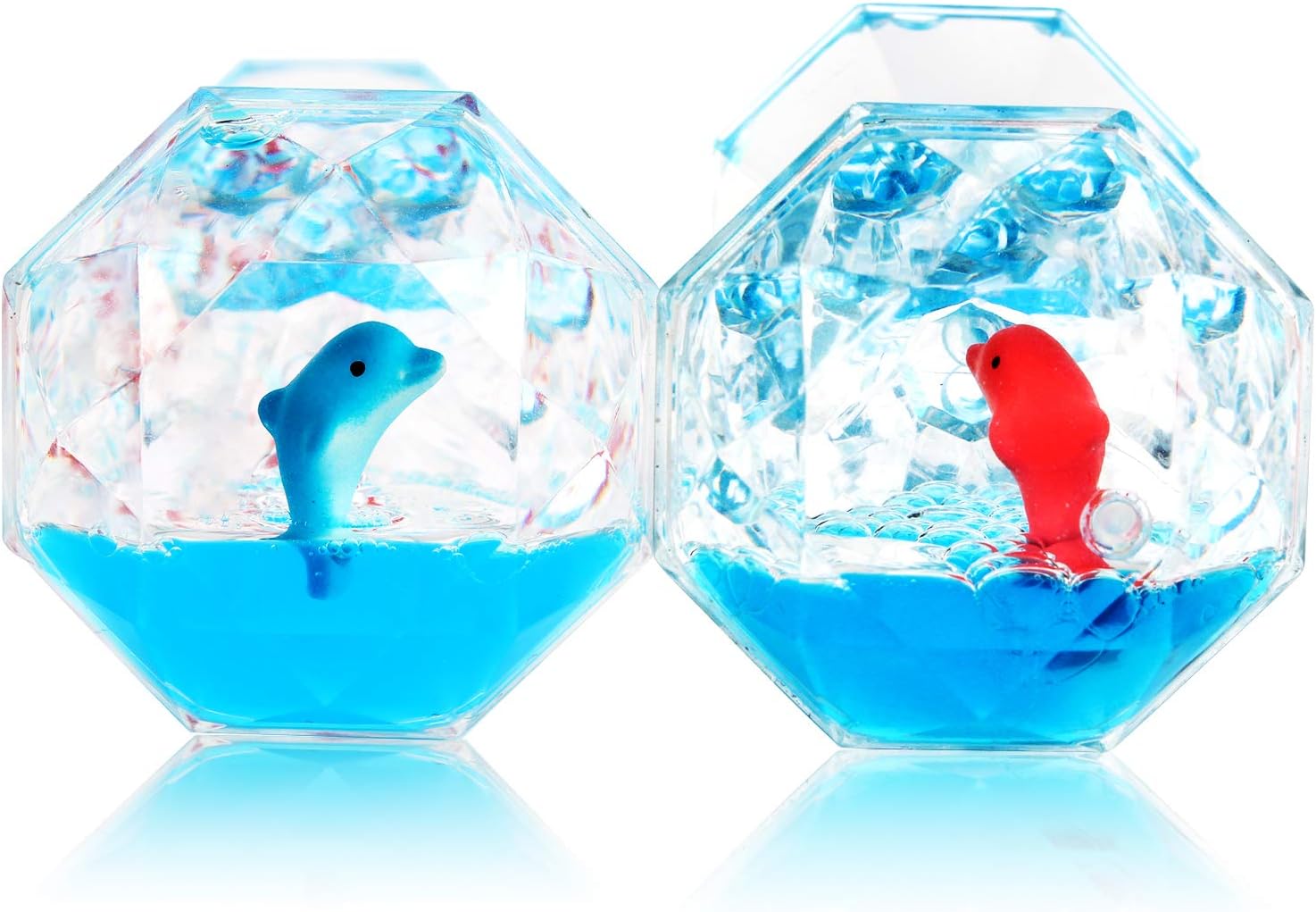 YUE MOTION Liquid Motion Bubbler Floating Sea Creatures, Diamond Shaped Liquid Timer for Fidget
