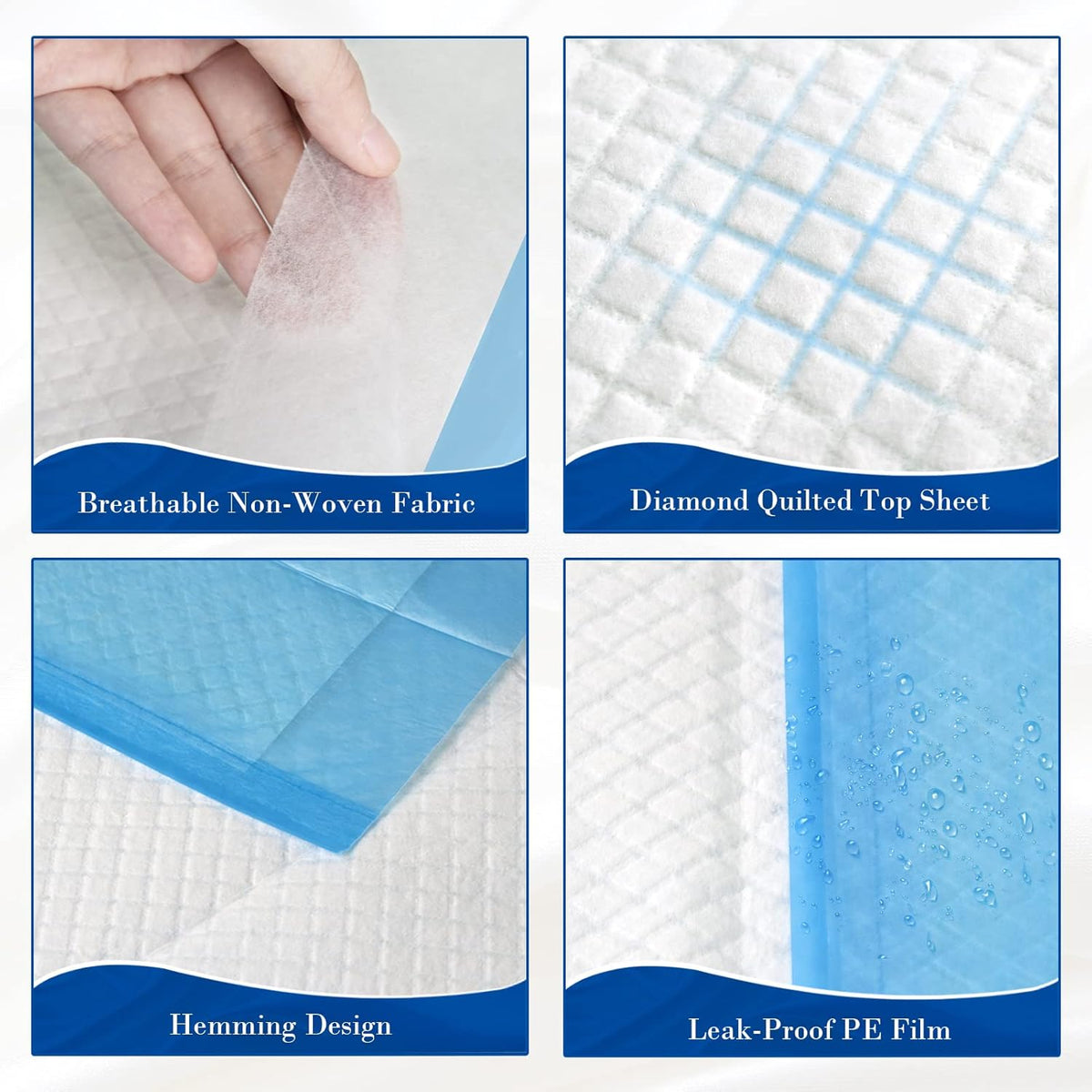 Premium Chucks Pads Disposable 23"x36" (50 Count) , Leakproof Adults Incontinence Bed Pads, Heavy