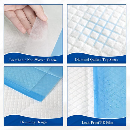 Premium Chucks Pads Disposable 23"x36" (50 Count) , Leakproof Adults Incontinence Bed Pads, Heavy