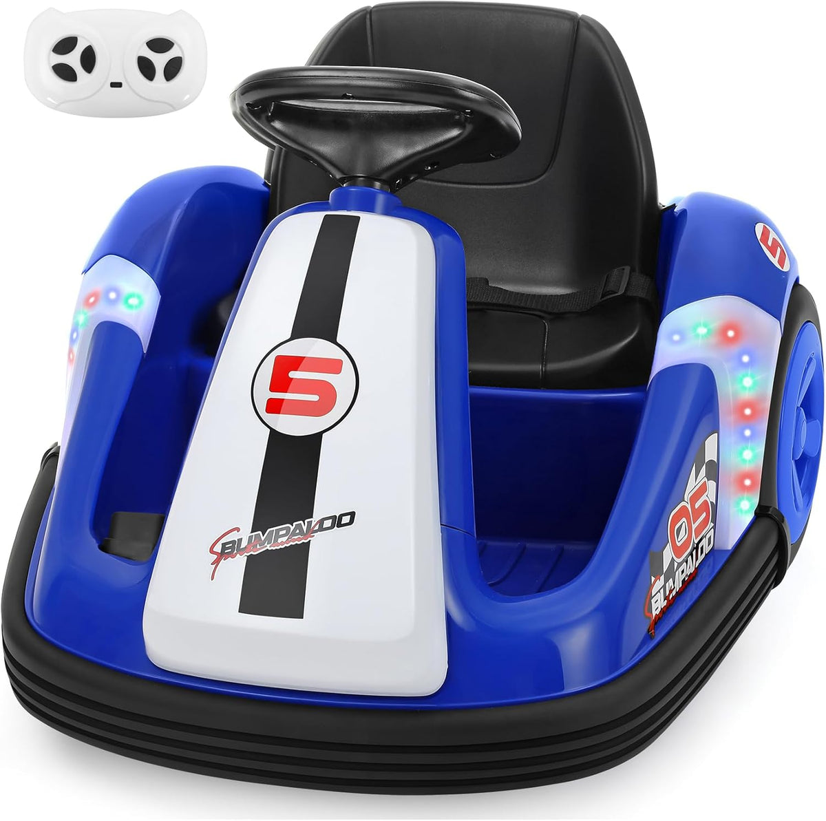 ELEMARA 12V Kids Bumper Car with Big Wheel, 2.2 Mph Max, Toddler Bumper Cars with Remote, Baby