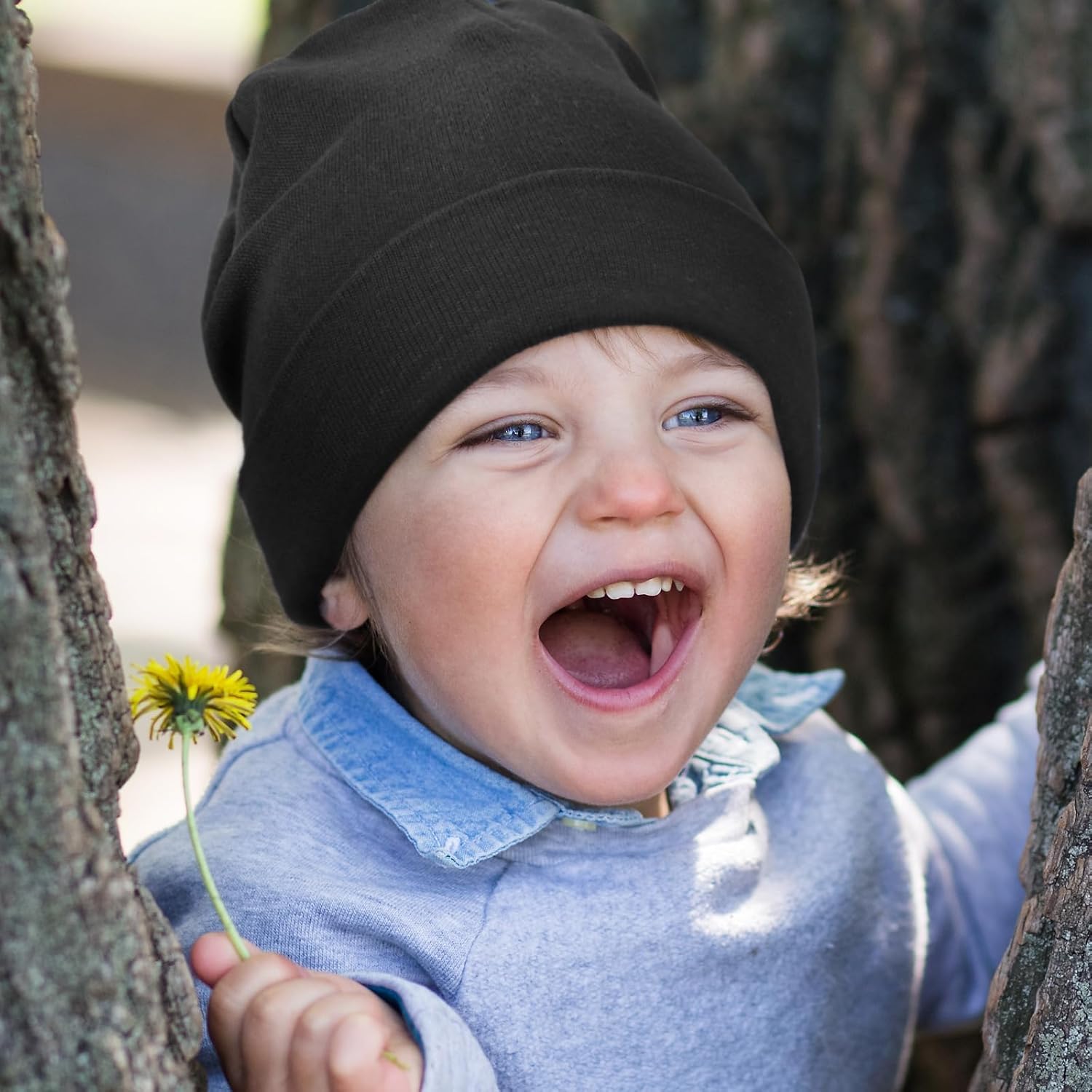 DRESHOW BQUBO 4 Pieces Baby Beanie Newborn Toddler Soft Cute Knit Hat Hospital Hats for Baby Boys