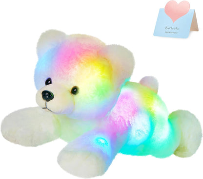 Glow Guards Light up Stuffed Polar Bear LED Soft Plush Toy with Magic Night Lights Glow in The Dark