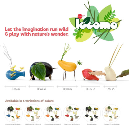 Taksa Toys Locomo Family Black Edition Waldorf Montessori Toys Wooden Animal Figures for