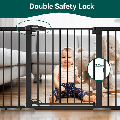 BABELIO 36" Tall Baby Gate, 29-55" Auto Close Pressure Mounted Dog Gate for Doorways & Hallway