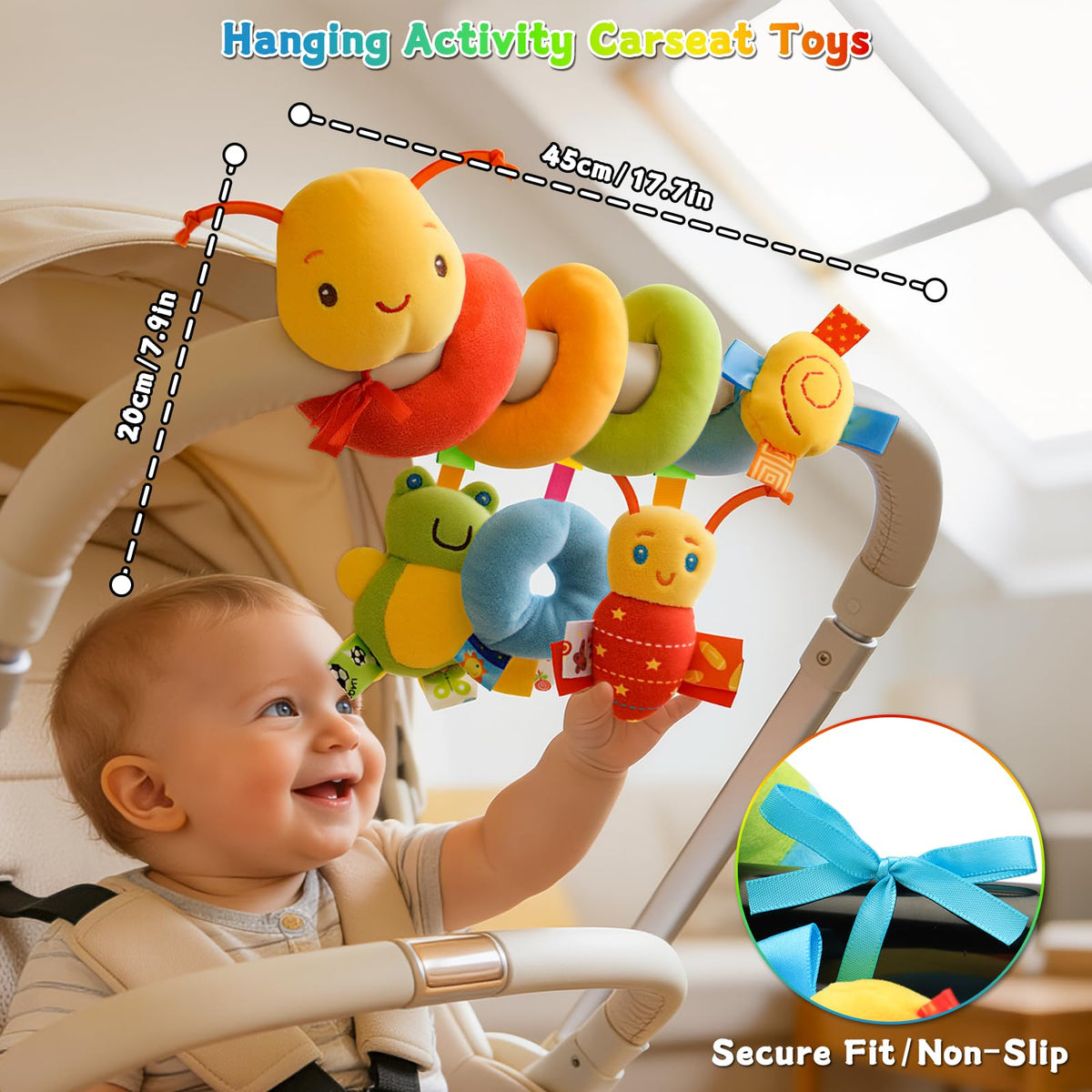 FPVERA Spiral Car Seat Toys for Babies 0-12 Months