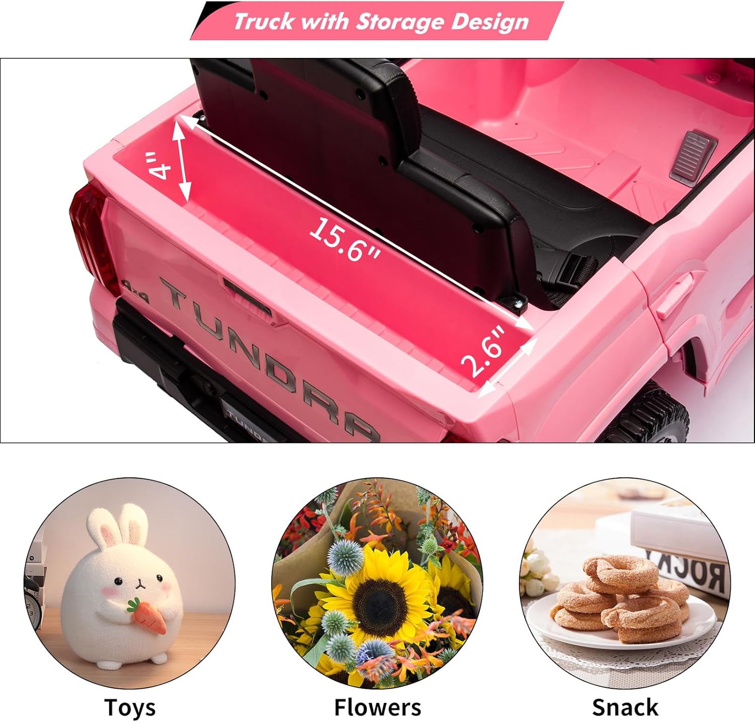 Electric Car for Kids, Licensed Toyota Tundra 12V Electric Truck, Off-Road Kids Car w/Remote