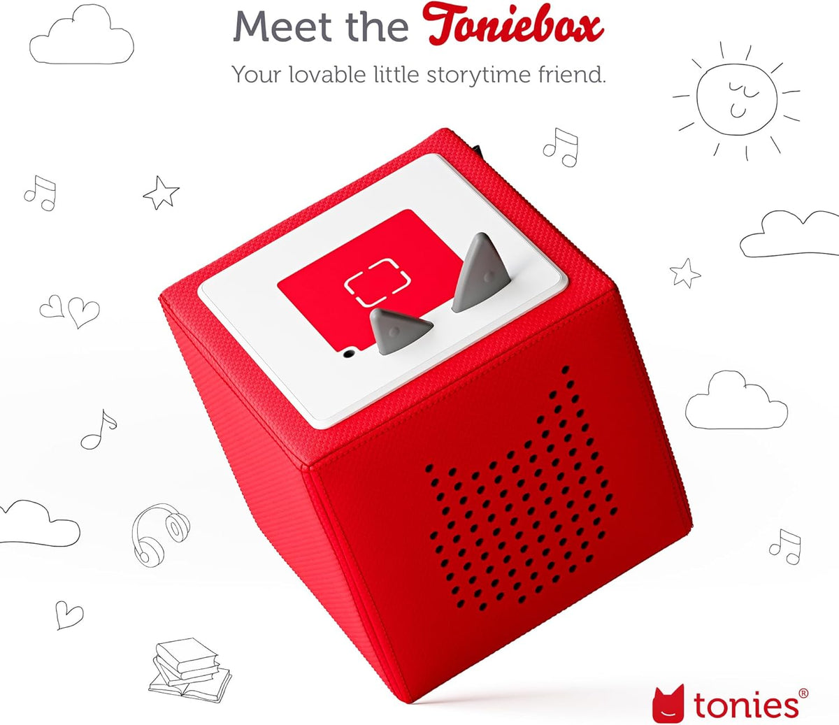Tonies Toniebox Audio Player Starter Set with Spidey, Ghost-Spider, Spin, Black Panther, and