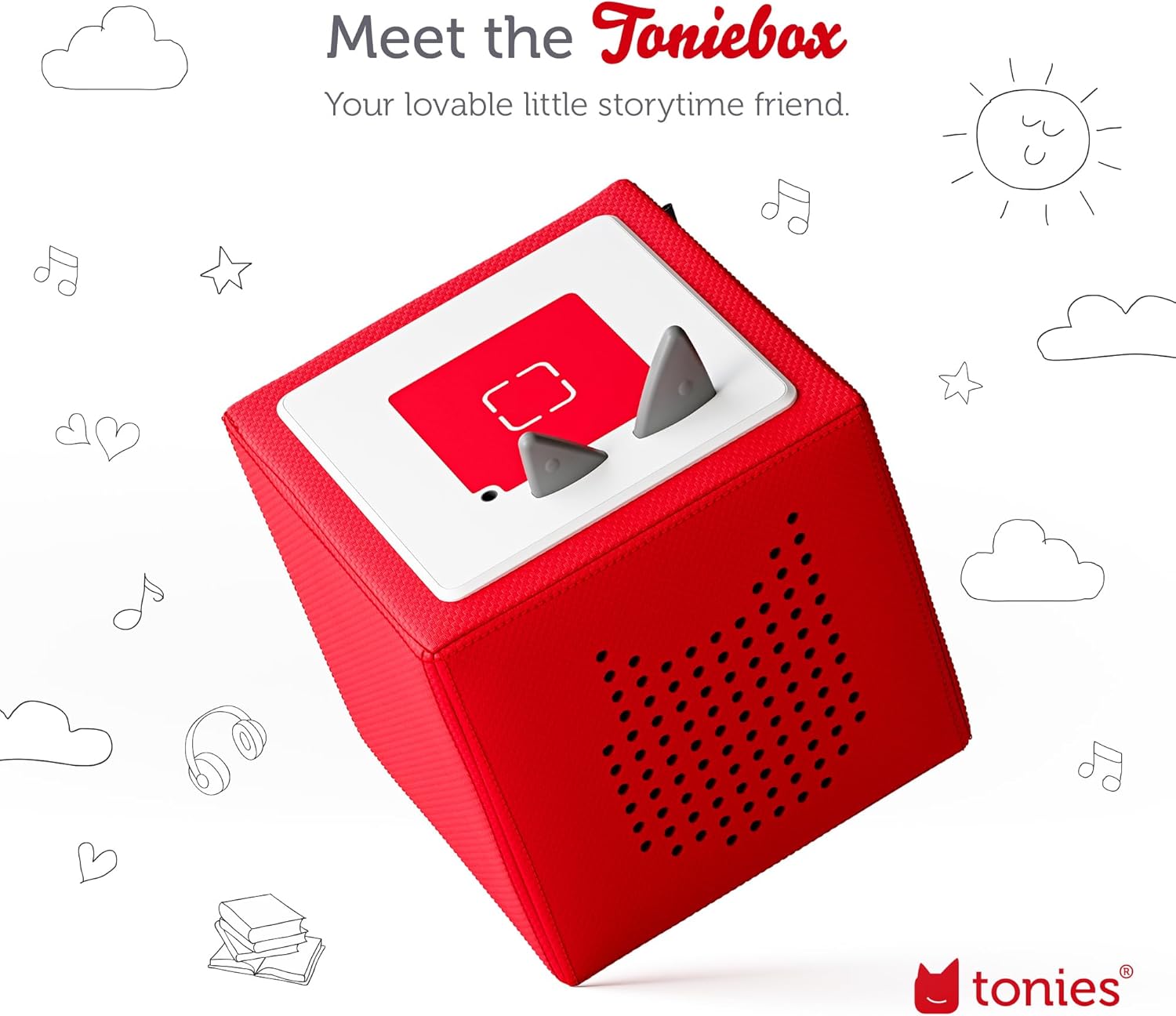 Tonies Toniebox Audio Player Starter Set with Spidey, Ghost-Spider, Spin, Black Panther, and