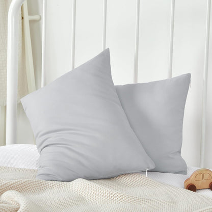 TILLYOU Toddler Pillowcase 2 Pack with Zipper,Silky Soft Microfiber 13" x 18" Kids Travel Pillow