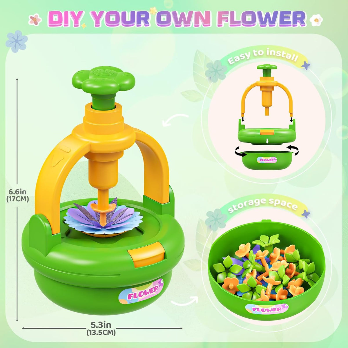 Plunack Flower Bouquets Toys for Kids Age 4-8, Flower Press Kit DIY Flowers Making Craft Kit for 4