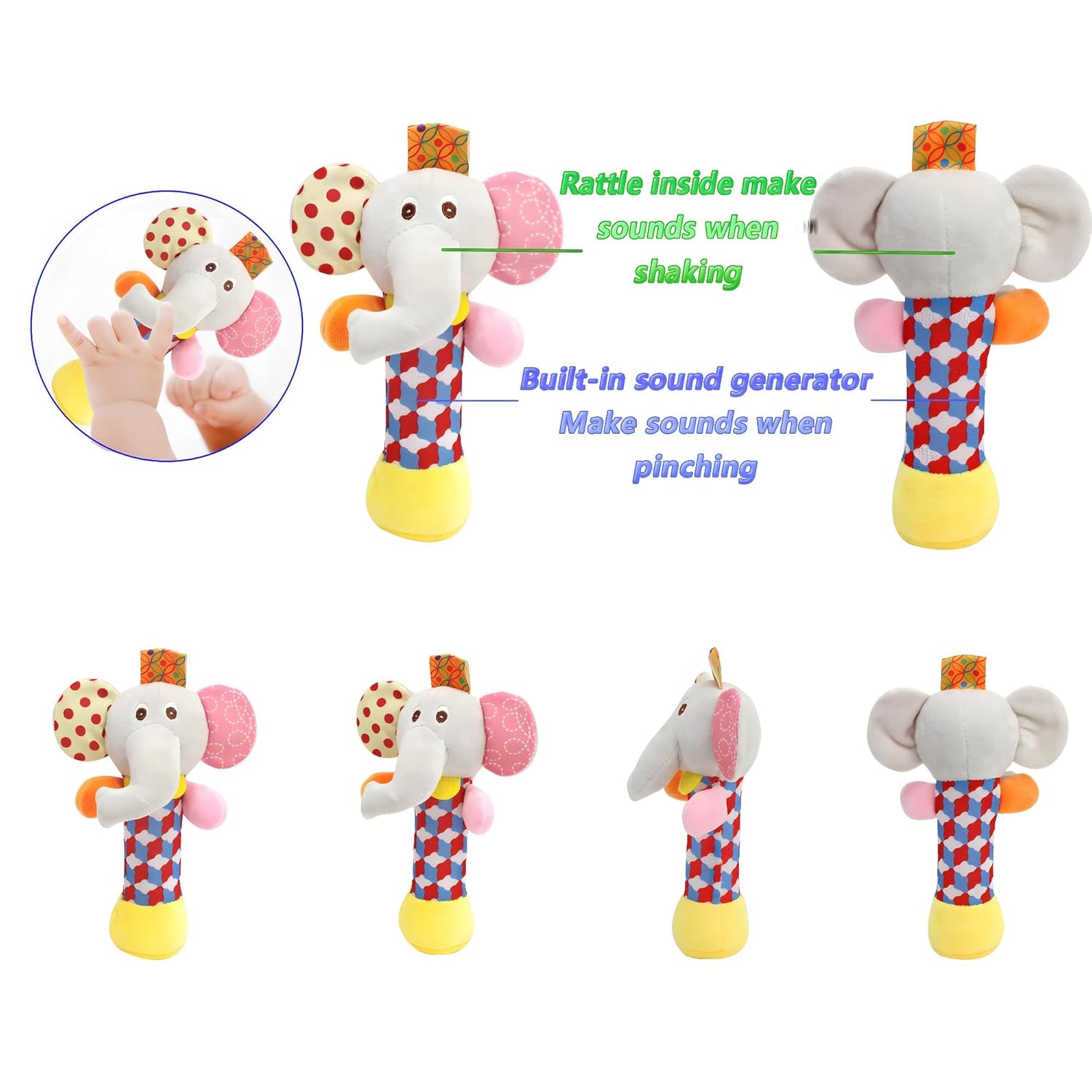 Wrist Rattles Foot Finder Rattle Toy for 3-6 Months Baby, Feet Leg Ankle Socks Arm Hand Bracelet