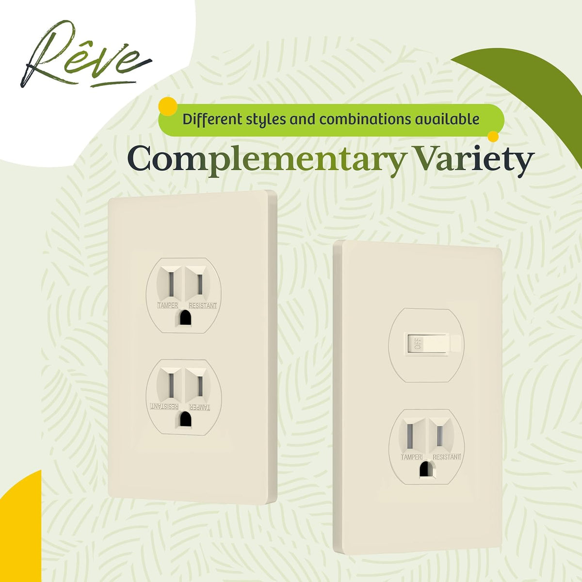 TG Mid-Size Screwless Duplex Wall Plate, Child Safe Receptacle Outlet Cover, Medium Size 1-Gang
