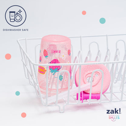 Zak Designs Kelso Toddler Cups For Travel or At Home, 15oz 2-Pack Durable Plastic Sippy Cups With