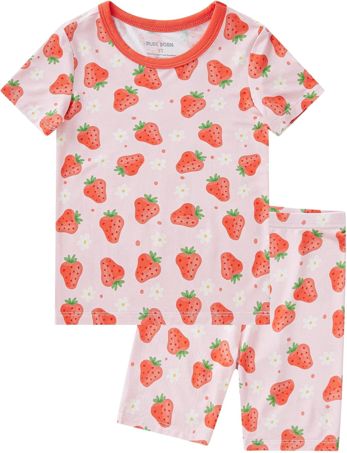 pureborn Baby Viscose From Bamboo Pajamas Set Pjs - Kids Toddler Girl Snug Fit Viscose Sleepwear