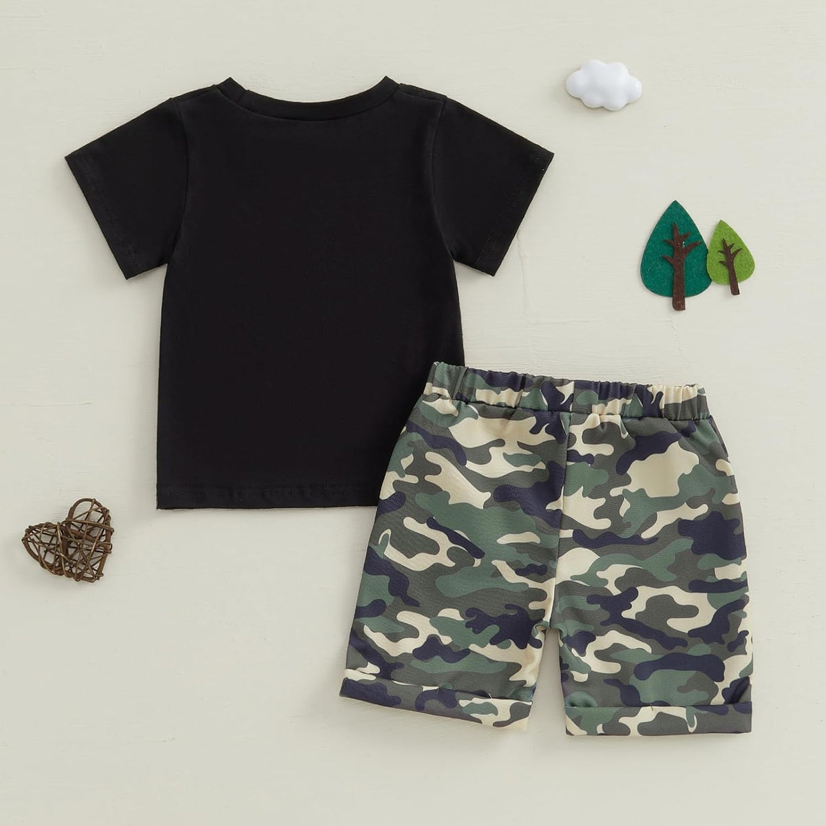 wdehow Toddler Kids Baby Boy Summer Clothes Sets 1T 2T 3T 4T 5T Letter Print Short Sleeve Tops