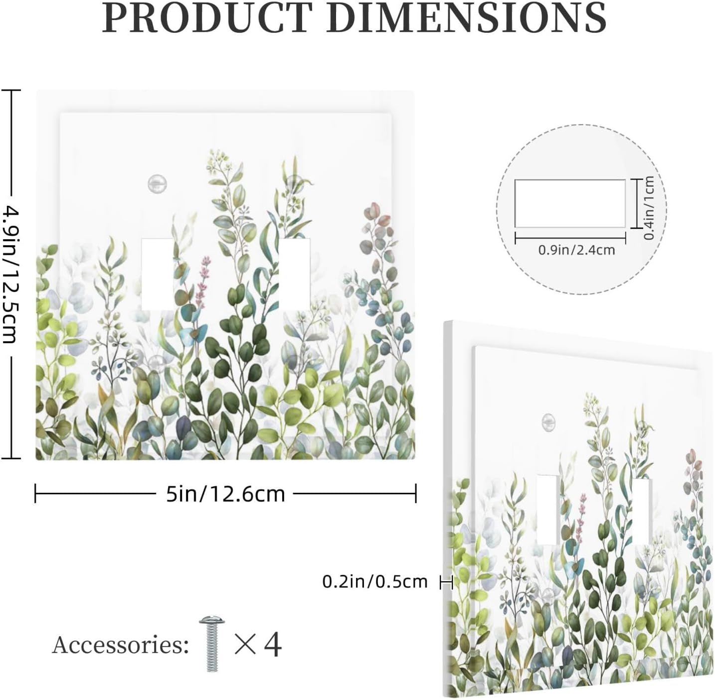 Green Eucalyptus Leaf Plant Herbs Springnature Decorative Switch Plates 2 Gang Double Toggle Outlet