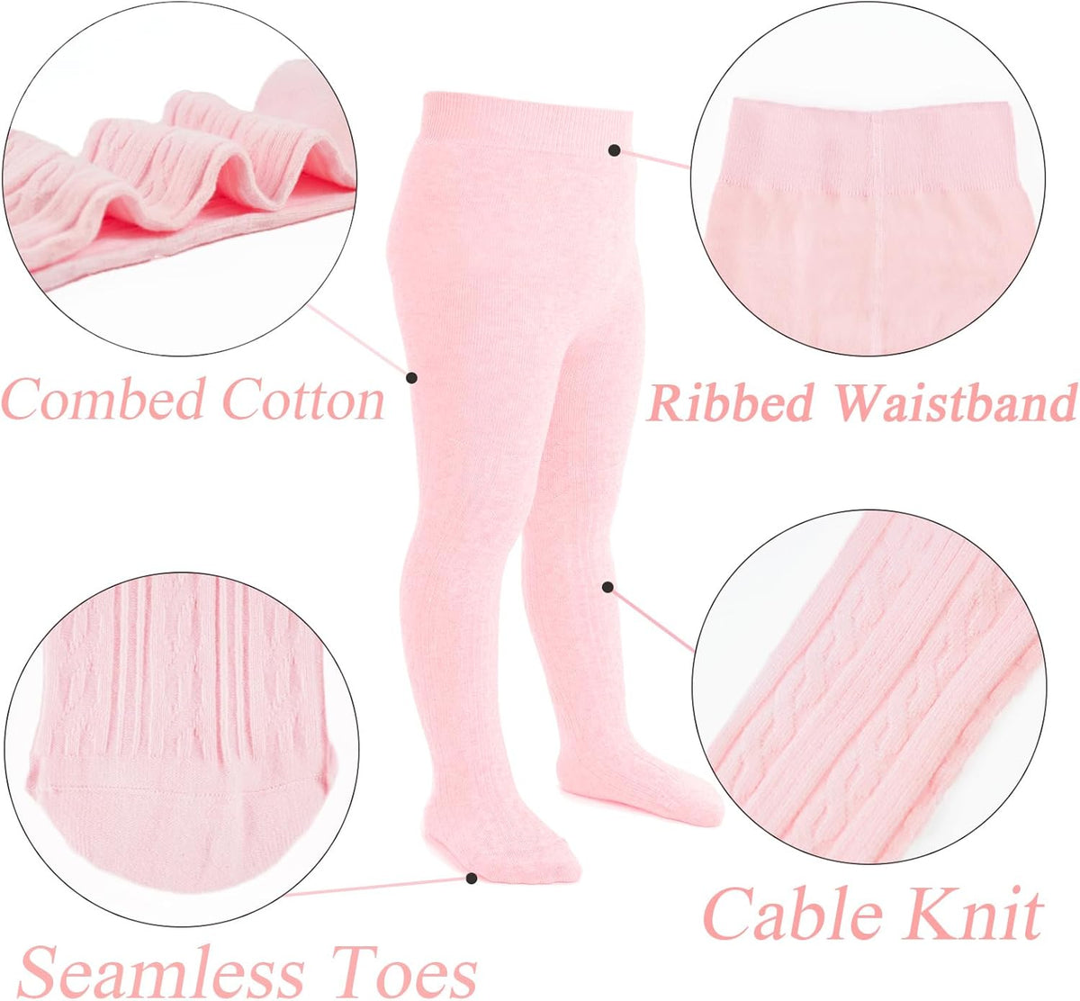 Mini angel Baby Tights Toddler Girl Tights Seamless Cable Knit Leggings Soft Cotton Stockings