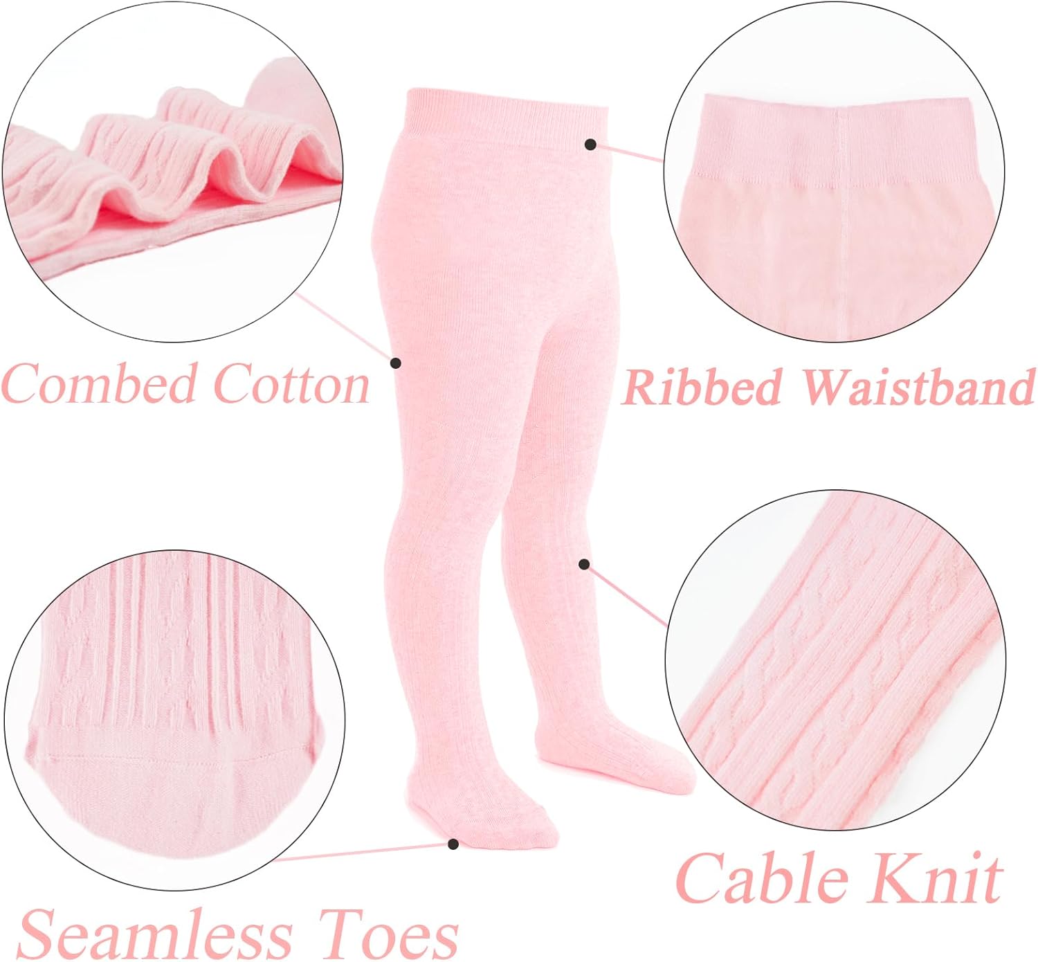 Mini angel Baby Tights Toddler Girl Tights Seamless Cable Knit Leggings Soft Cotton Stockings