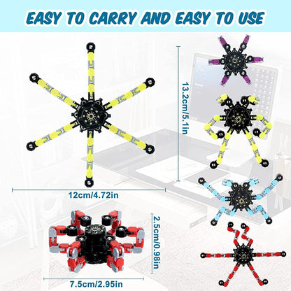 30pcs Random Fidget Spinners,DIY Deformable Robot Fingertip Toys,Decompression Spinner,Deformable