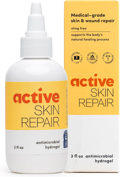 Active Skin Repair First Aid Healing Skin Hydrogel - Natural & Non-Toxic Repairing Ointment with