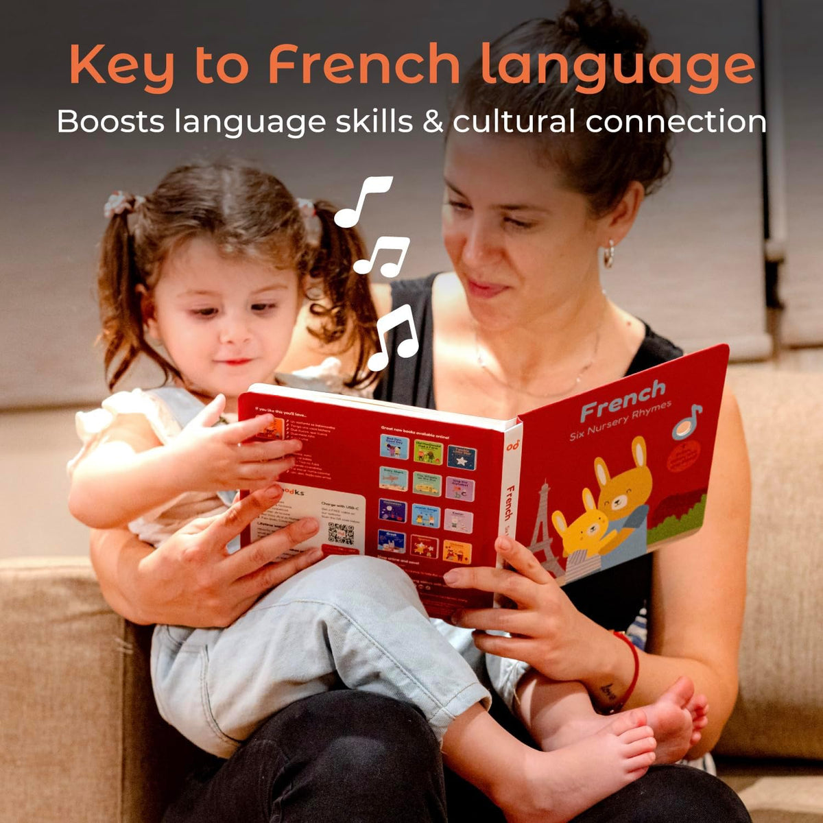 Cali's Books French Nursery Rhymes | New Rechargeable Sound Books | Sound Book for Toddlers 1-3 |