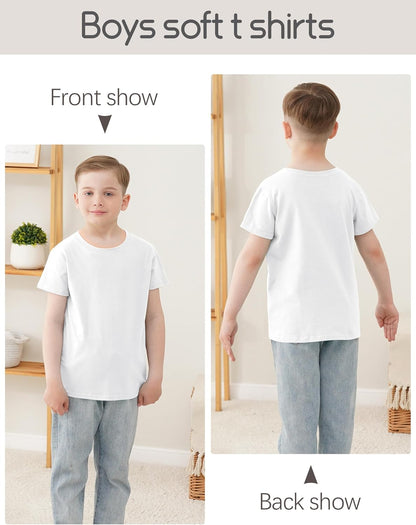 5 Pack Boys Shirts Short Sleeve Shirts for Boys Cotton T-Shirts Kids Toddler Tshirts Tees Clothes