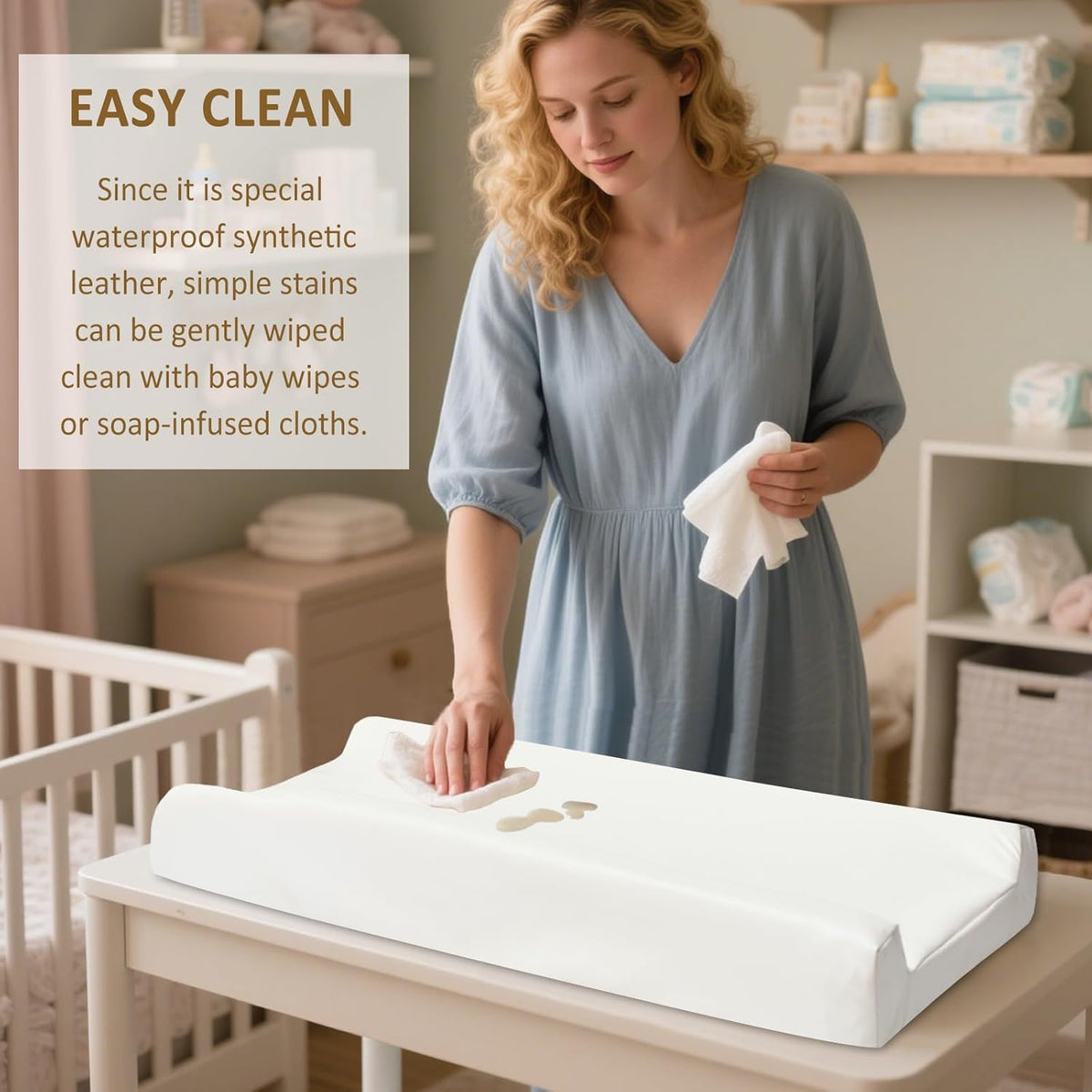 Owlowla Changing Pad Cover,Waterproof Changing Pad Covers-Soft Leather Diaper Changing Table