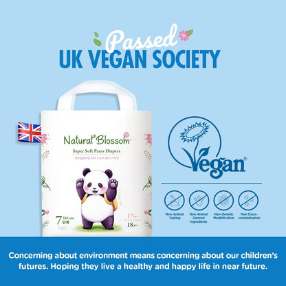 Pull-On Baby Diapers | Ultra-Slim, Hypoallergenic, Super Soft, Vegan | Size 7 (5T-6T, 37 lbs and
