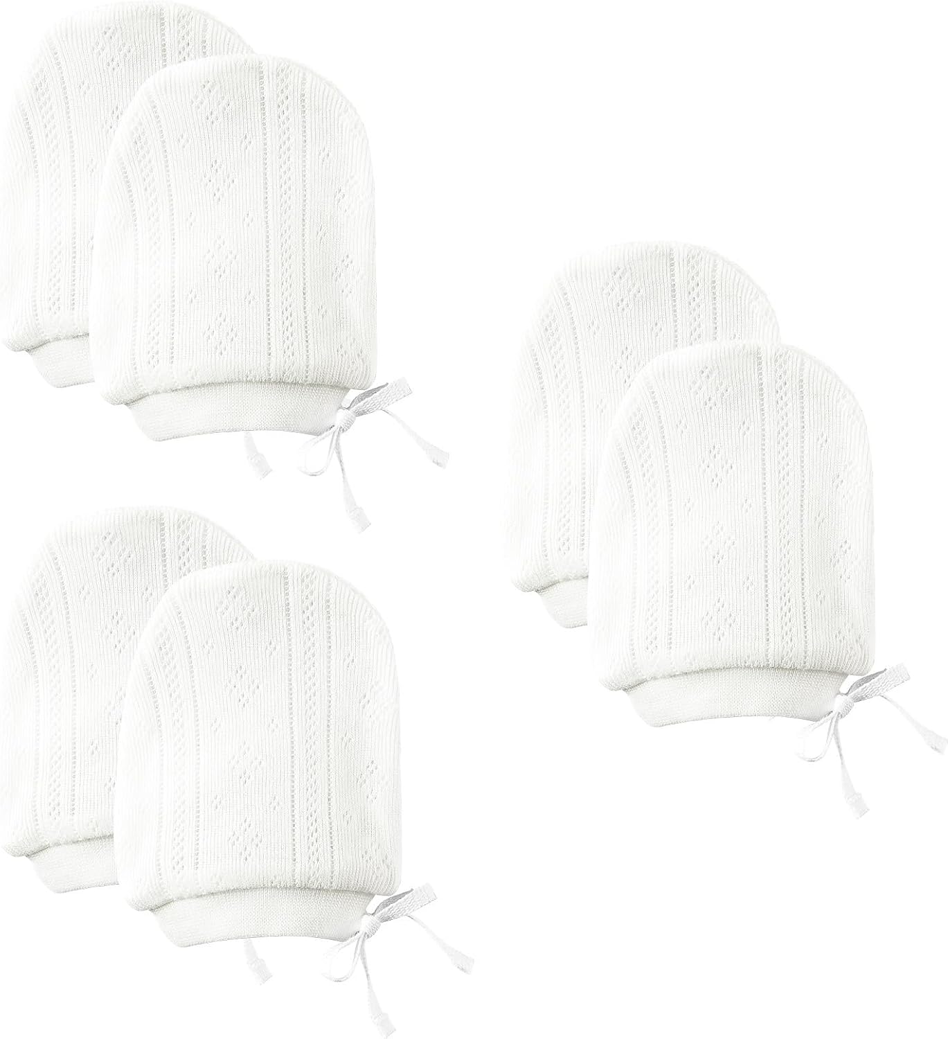 Newborn Mittens No Scratch 100% Organic Cotton 3 Packs Mitts Baby Boy Girl Neutral With String 0-12