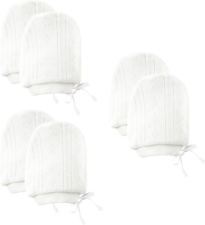 Newborn Mittens No Scratch 100% Organic Cotton 3 Packs Mitts Baby Boy Girl Neutral With String 0-12