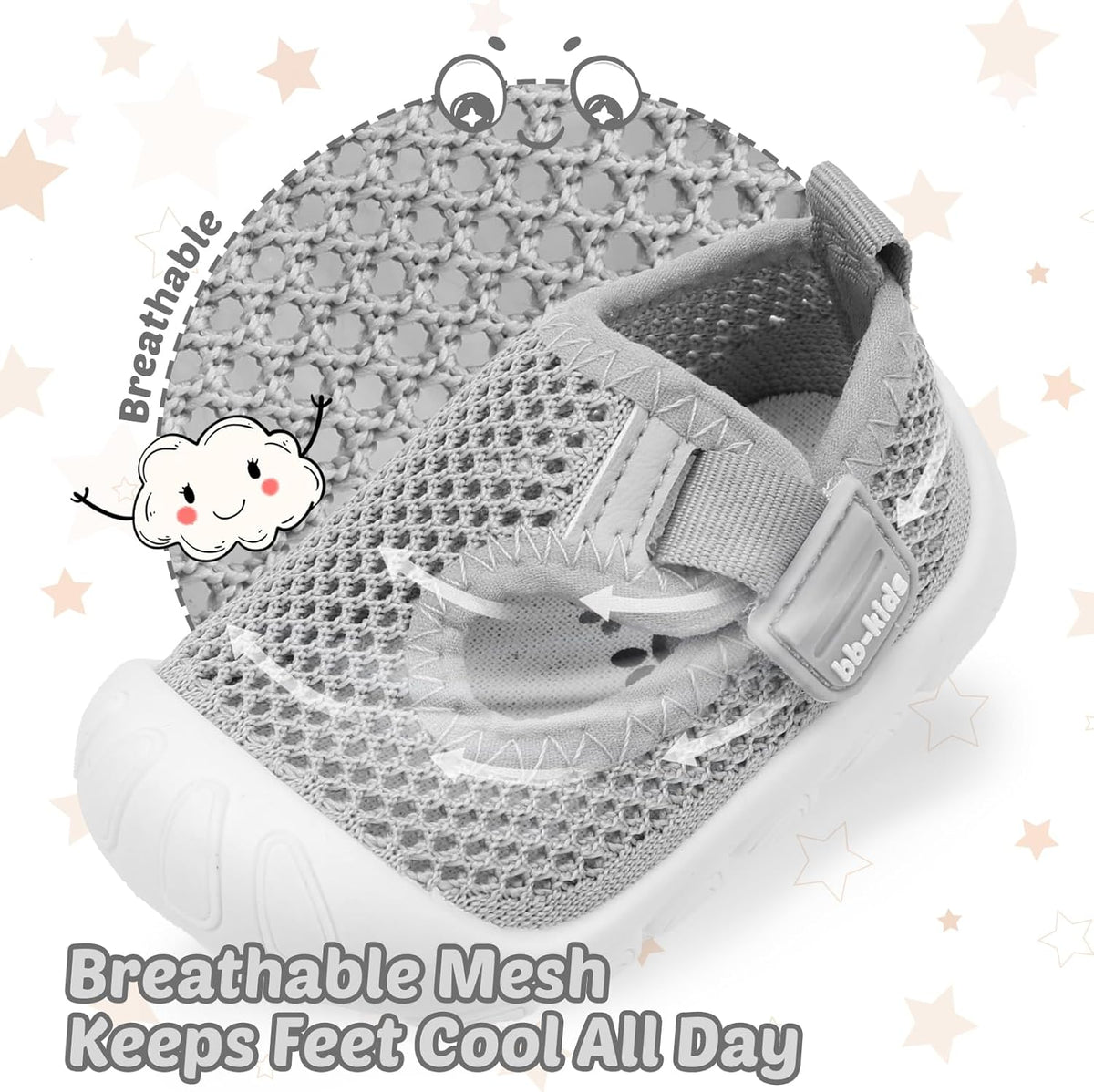 Baby Walking Shoes Toddler Girl Boy Soft Sole Breathable Mesh Slip on Summer Wide Shoes Infant