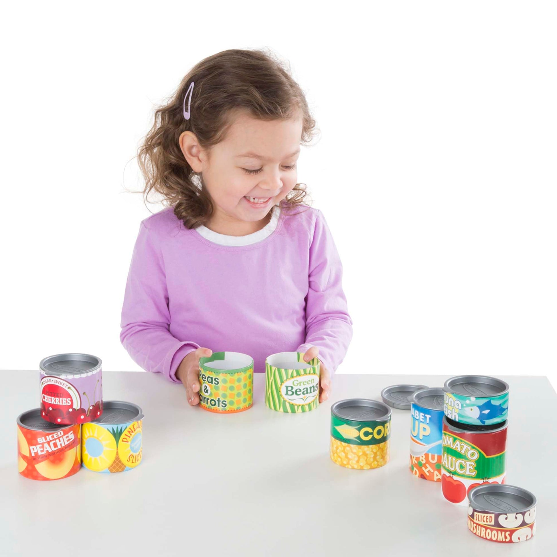 Melissa & Doug Let's Play House, 10 Grocery Cans with Removable Lids, Toy Food & Play Kitchen