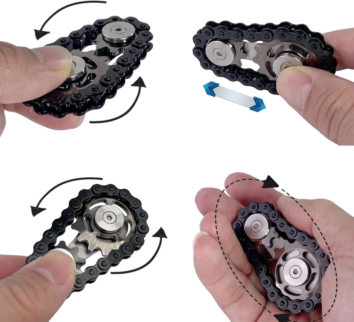 Chain Gear Fidget Spinner, Metal Sprocket Chain Fidget Toy, Stress Anxiety Relief Fidget Toy, Bike