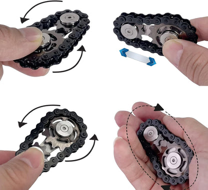 Chain Gear Fidget Spinner, Metal Sprocket Chain Fidget Toy, Stress Anxiety Relief Fidget Toy, Bike