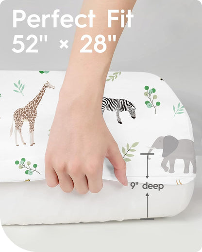Crib Sheet Netural, Premium Soft Safari Jersey Knit Fitted Crib Sheet, Crib Mattress Sheet