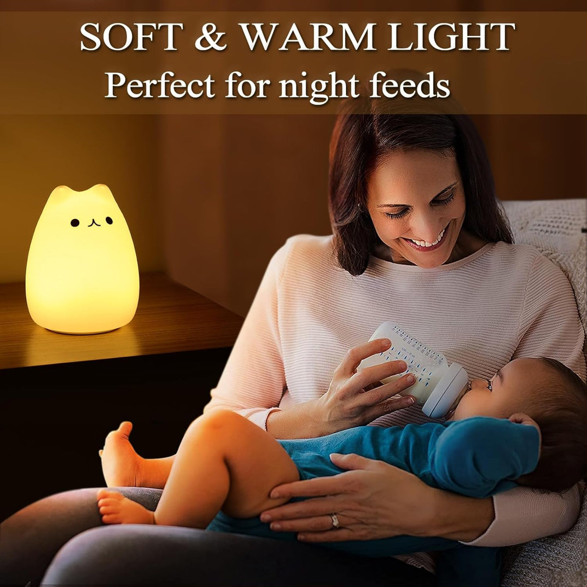Cat Lamp, Cute Kitty Night Light with Remote Control, Christmas Gifts for Girls Boys Teens
