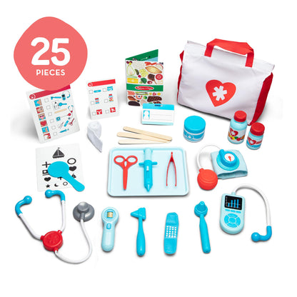 Melissa & Doug Get Well Doctor Kit, 25-Piece Toddler Doctor Play Set, Realistic Pretend Play Toys &