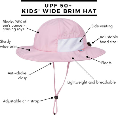 SwimZip Wide Brim Sun Hat | UPF 50+ Protection for Baby, Toddler, and Kids