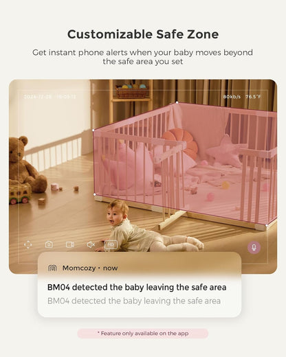 Momcozy Smart WiFi Baby Monitor with Camera and Audio, 5" 1080P Screen with Wall Mount, Motion &